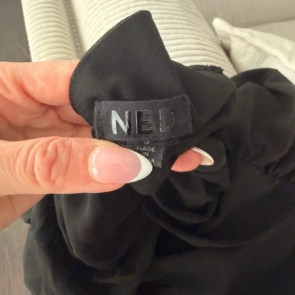 Revolve NBD Violet Fringe Mini Dress in Black